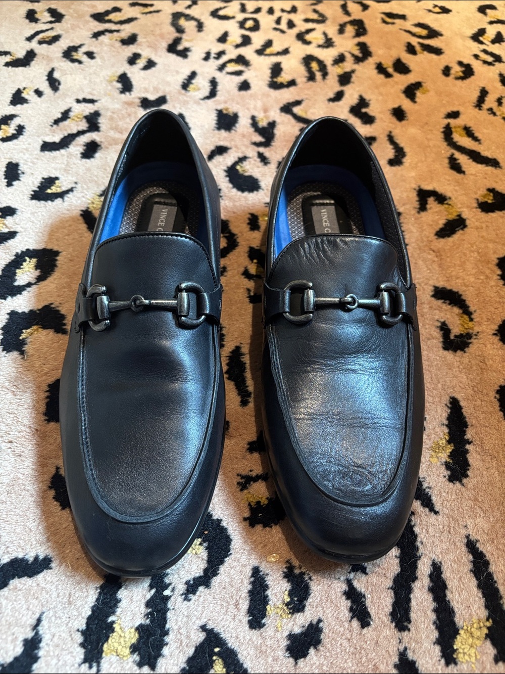 Vince Camuto Men’s Black Leather Bit-Detail Slip-On Loafers BNIB